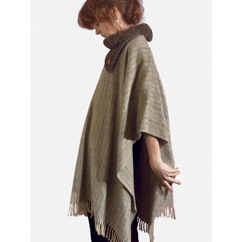 Pure wool poncho